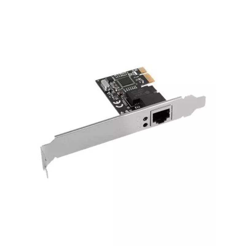 Vidinė Ethernet tinklo plokštė LANBERG PCE-1GB-201, PCI Express, 1× RJ-45 Gigabit (1000 Mbit/s), juoda