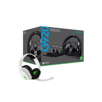 Vairas su pedalais Logitech G920 Driving Force Racing Wheel baltas