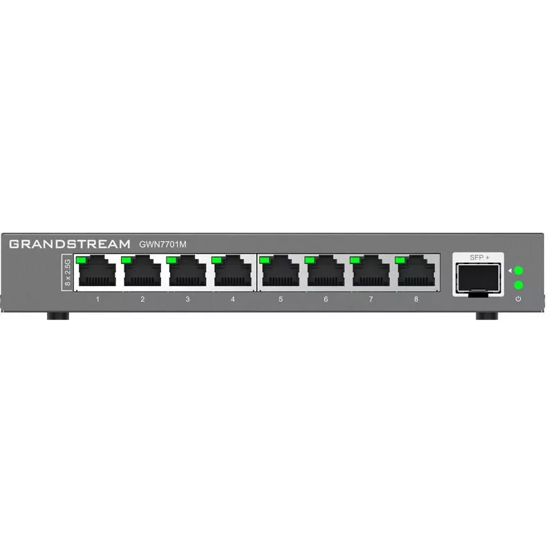 Grandstream Networks GWN7701M tinklo jungiklis, nevaldomas, 2.5G Ethernet (100/1000/2500), juodas