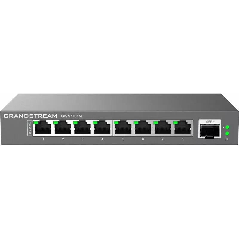 Grandstream Networks GWN7701M tinklo jungiklis, nevaldomas, 2.5G Ethernet (100/1000/2500), juodas