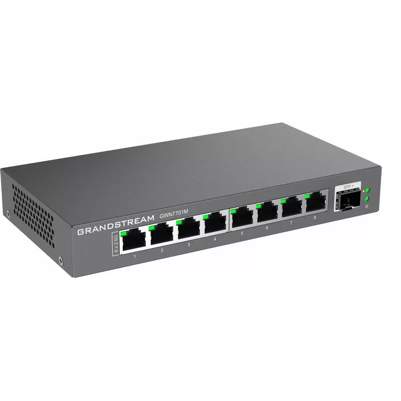 Grandstream Networks GWN7701M tinklo jungiklis, nevaldomas, 2.5G Ethernet (100/1000/2500), juodas