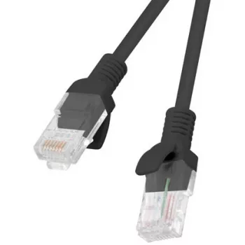 Tinklo kabelis LANBERG PCU5-20CC-0025-BK RJ-45 Cat5e 0,25 m juodas, U/UTP, CCA, AWG26