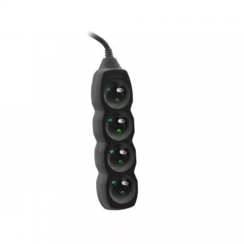 Tracer PowerCord ilgintuvas, 4 lizdai, 3 m, juodas