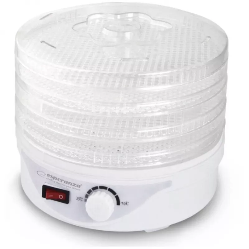 Džiovintuvas Esperanza EKD003 maistui, permatomas, baltas, 250 W