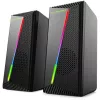 Esperanza EGS106 Rainbow Nortec 2.0 garsiakalbių komplektas, 6 W (2x3 W), maitinimas per USB, 3,5 mm mini-jack, RGB LED, juodas