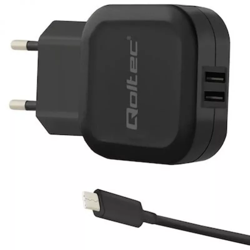 Qoltec 50188 universalus įkroviklis nešiojamam kompiuteriui, išmaniajam telefonui, išmaniajam laikrodžiui, planšetei, telefonui, universalus Juodas AC, DC vidaus