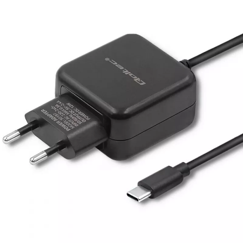 Qoltec 50197 Vidinis įkroviklis su USB Type-C laidu, 5V/2.4A, 12W