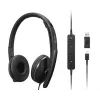Lenovo 4XD1M45627 ausinės su mikrofonu, laidinės, lankelio, USB-C, juodos