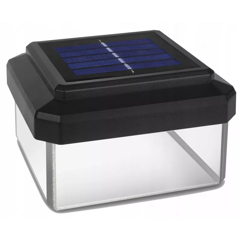 GB128 LED saulės energijos lempa tvoros stulpui, Juoda - Green Blue