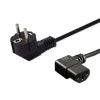 Maitinimo laidas SAVIO CL-116 — 1,8 m, juodas, lenktas kištukas C tipo į lenktą IEC C13, 3 gyslų 0,5 mm²