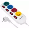 Maitinimo blokas MACLEAN MCE229W — 4 lizdai, 2× USB, 1,5 m laidas, F tipo, 10 A, baltas