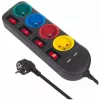 Maitinimo blokas MACLEAN MCE229B – 4 kištukiniai lizdai, 2× USB-A, 1,5 m laidas, 10 A, F tipas, vidaus patalpoms, juoda
