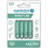 Įkraunamos AAA NiMH baterijos everActive EVHRL03-550 1,2V 550mAh 4 vnt., cilindrinės R03