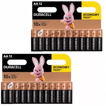 Duracell šarminės AA (LR6) baterijos, 24 vnt., vienkartinės