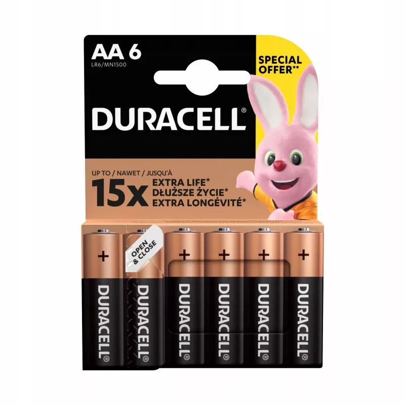 Baterijų rinkinys Duracell Basic AA / LR6 — 6 vnt. (šarminės)