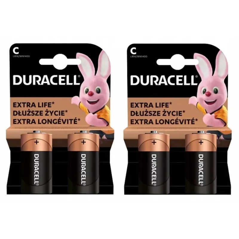 Duracell AA, AAA, D, C, 2032, 9V (LR14 LR20 6LR61 CR2032) baterijų rinkinys (C X 4vnt)