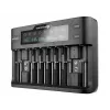 Įkroviklis baterijoms everActive UC-800 AC 12V 3A – LiFePO4/LiPo/NiMH, AA/AAA/9V, iki 10 baterijų, 12 V įėjimas, ekranas, juodas
