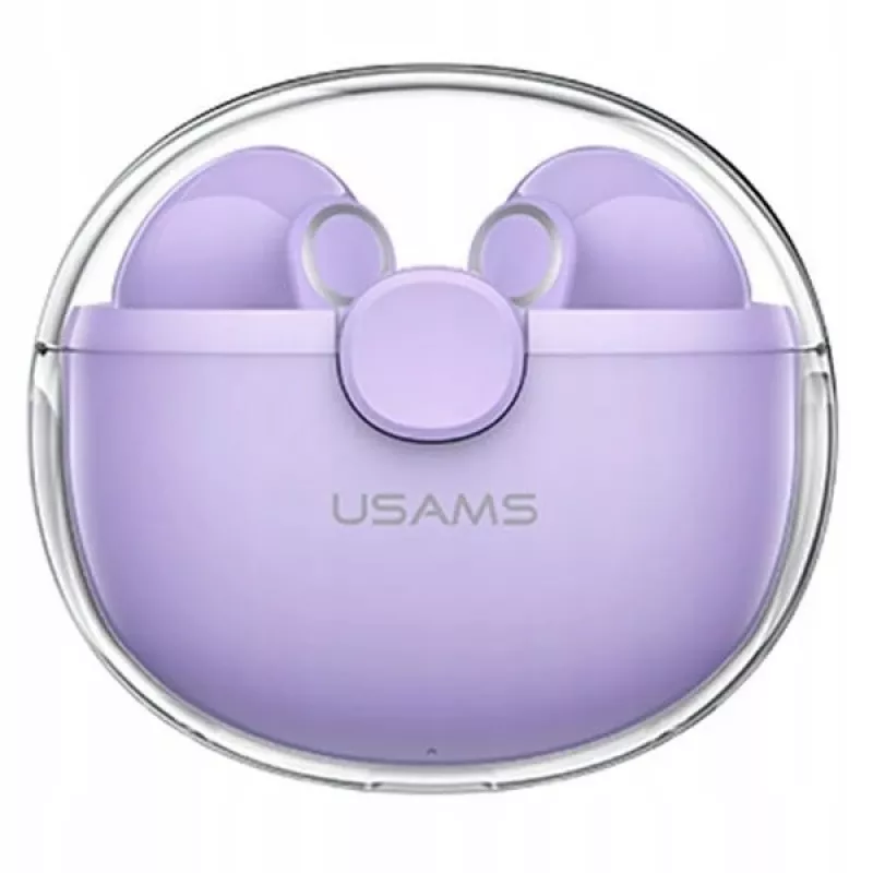USAMS Bluetooth ausinės 5.1 TWS belaidės ausinės su lietimosi valdymu, apsauga nuo vandens, triukšmo slopinimu (violetinė)