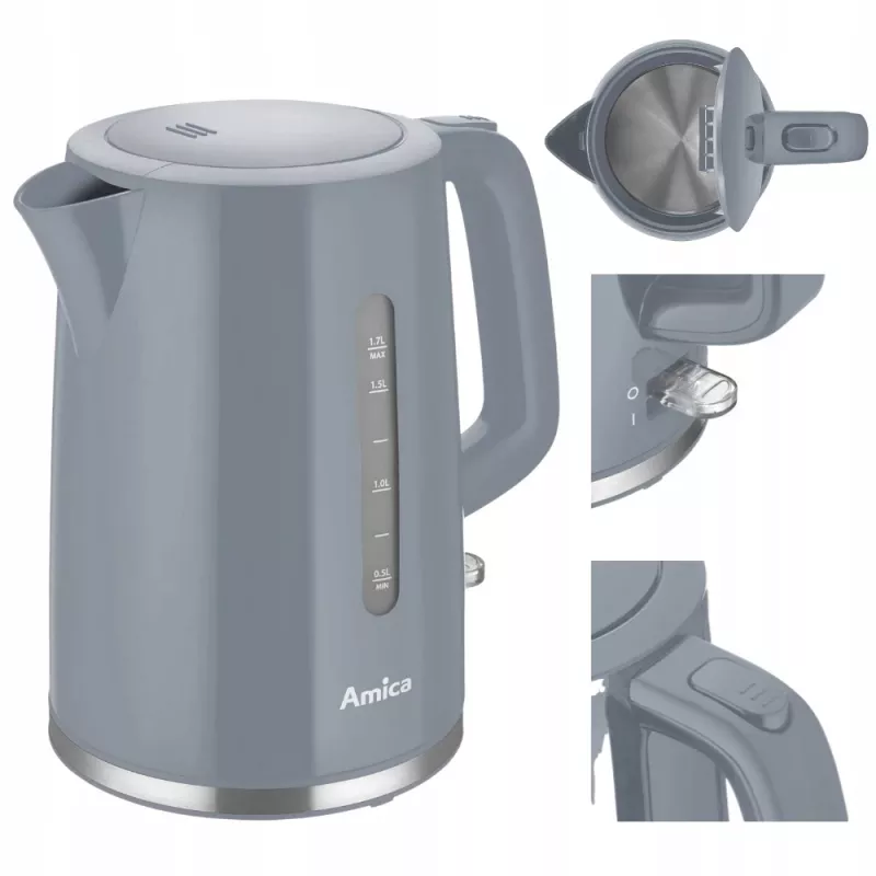 Elektrinis virdulys Amica 1,7 l 2200 W Pilka