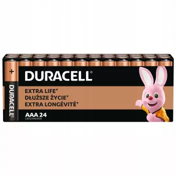 Duracell Basic AAA/LR3 šarminės baterijos – 24 vnt. pakuotė (AAA/LR03)
