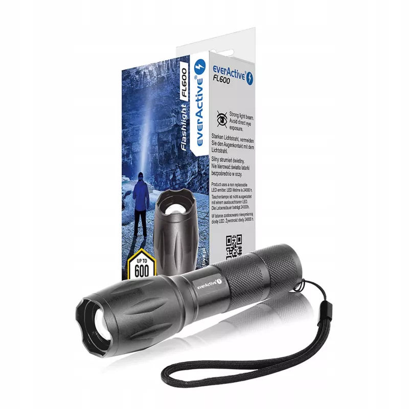 everActive FL600 rankinis LED žibintas, 600 lm, CREE XM-L2, 18650 / 3x AAA