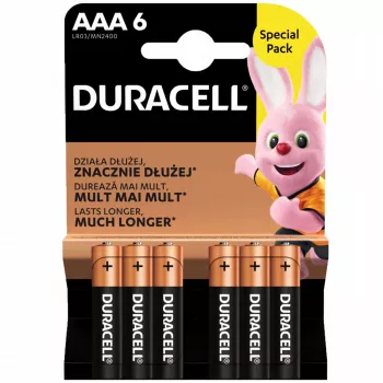 Baterijos Duracell AAA R03 6 vnt.