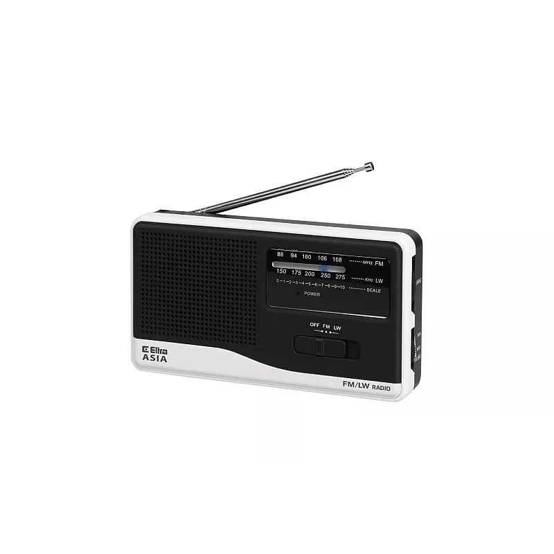 Radijo imtuvas Eltra Asia White – nešiojamas FM/AM radijas, maitinamas iš tinklo ir baterijų