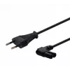 Maitinimo laidas SAVIO CL-144, 3 m, kampuotas 2 kontaktų kištukas į IEC Type E lizdą, juodas