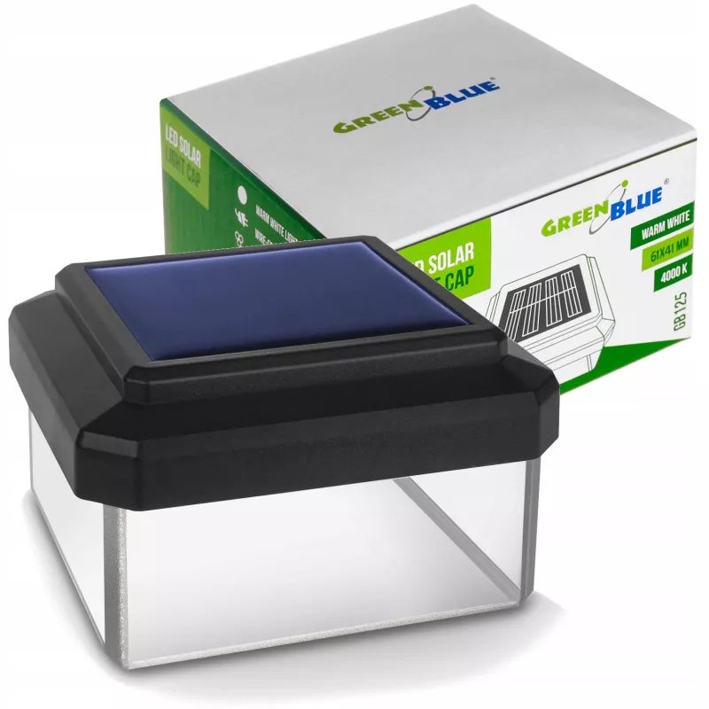 Saulės energijos tvoros šviestuvas GreenBlue GB125 LED 6040 – lauko LED lempa su saulės baterija