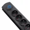 Apsauginis filtras Qoltec 50172 Juodas 6 AC lizdai 230V 5m