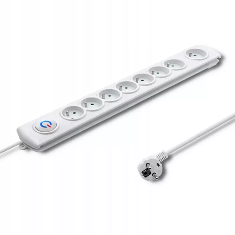 Apsauginis įtampos filtras Qoltec 50293 Baltas 8 AC lizdai 230 V
