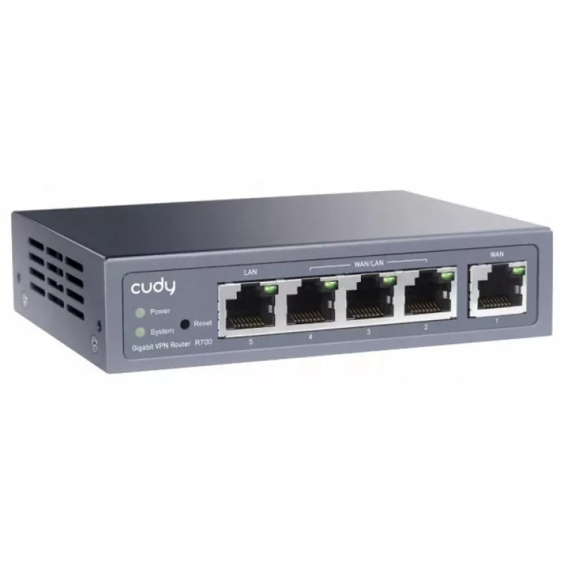 Cudy Gigabit Multi-WAN VPN maršrutizatorius, vielinis, Fast Ethernet, Gigabit Ethernet, pilka