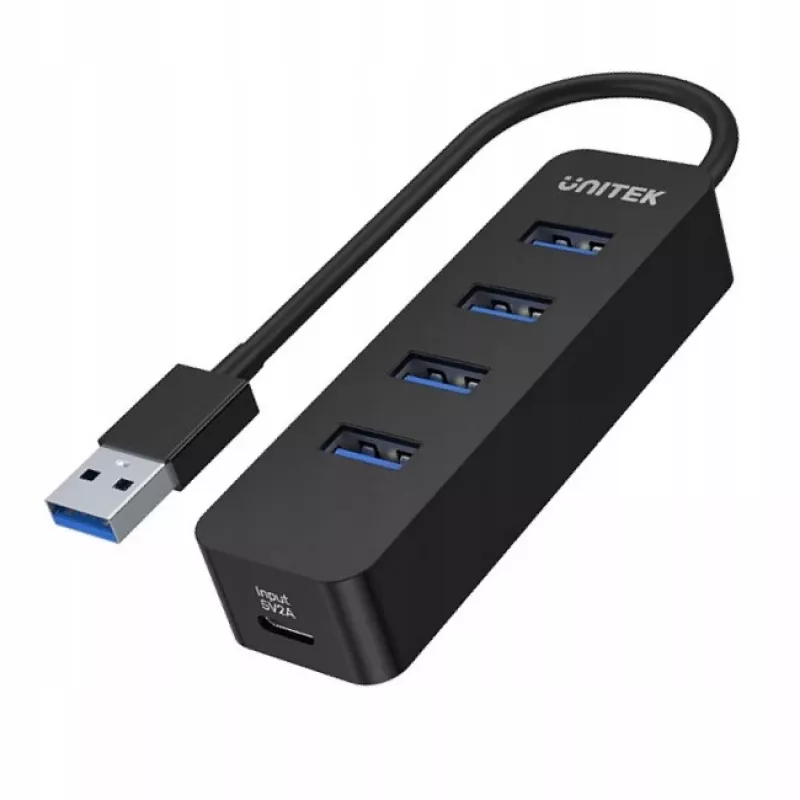 UNITEK uHUB Q4 USB 3.2 Gen 1 (3.1 Gen 1) Type-A 5000 Mbit/s Juodas