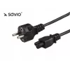Maitinimo laidas SAVIO CL-67 1,2 m H03VV-F 3×0,75 mm² IEC C5 – CEE7/7 juodas
