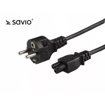 Maitinimo laidas SAVIO CL-67 1,2 m H03VV-F 3×0,75 mm² IEC C5 – CEE7/7 juodas