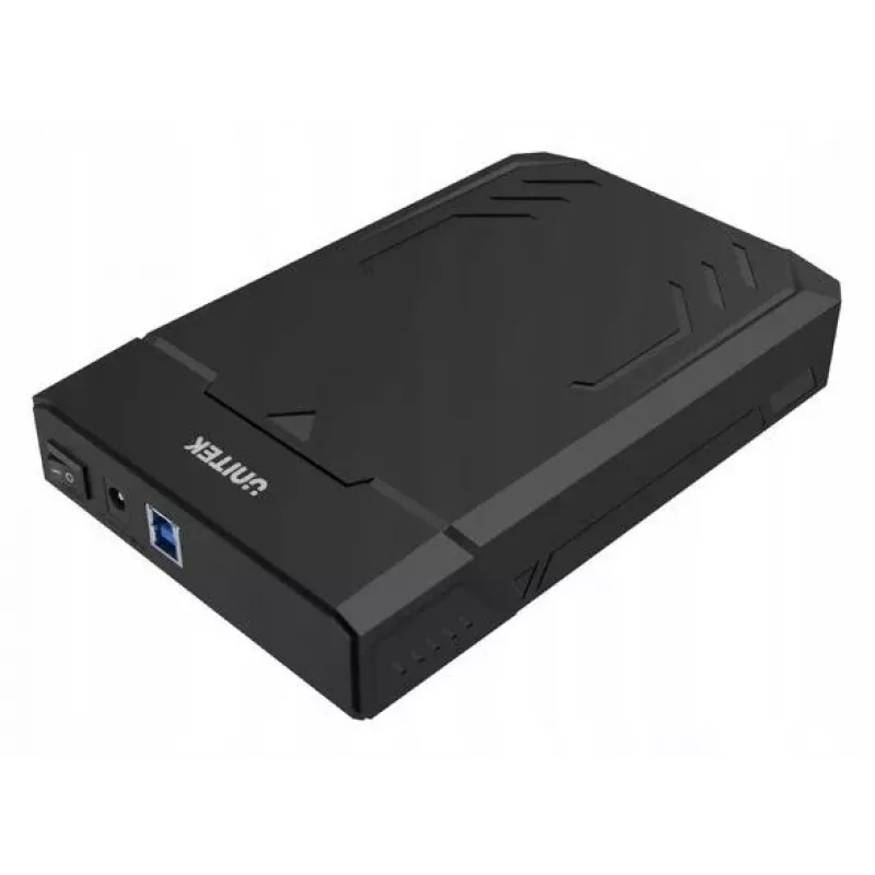 Išorinis HDD/SSD dėklas Unitek Y-3035 – 2.5/3.5 colio SATA, USB 3.2 Gen 1 (USB Type-B), 6 Gbit/s, juodas, su maitinimo adapteriu