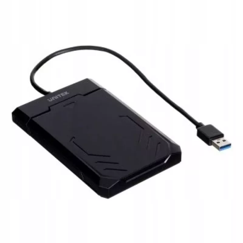 Korpusas HDD/SSD Unitek Y-3036, 2,5 colio SATA III, USB 3.2 Gen 1 (5 Gbit/s), UASP, integruotas USB-A laidas, juodas