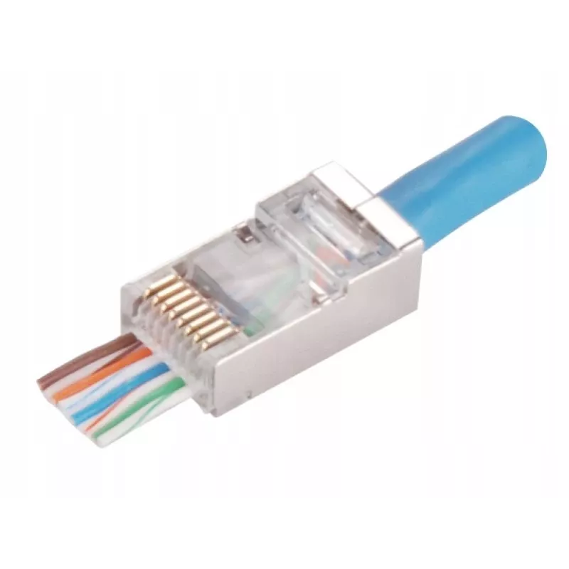 RJ45 STP Cat.5e tiesinis kištukas Alantec WT116 pakuotė po 100 vnt., ekranuotas 8P8C kabelių jungtis