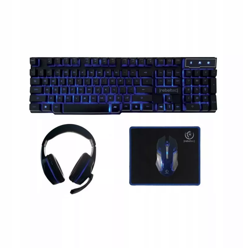 Rebeltec SHERMAN Gaming USB klaviatūra su pele QZERTY angliškas juodas