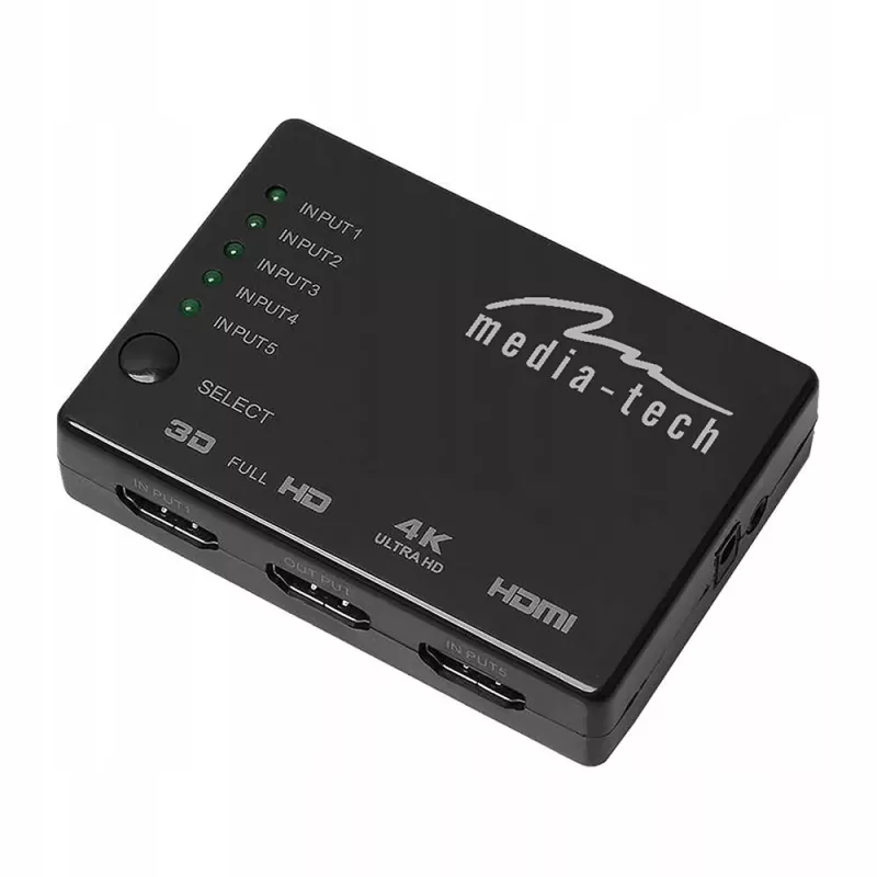 Media-Tech MT5207 5x HDMI jungiklis su 4K palaikymu