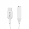 USB Type-C (M) – Jack 3,5 mm (F) garso adapteris baltas SAVIO AK-52