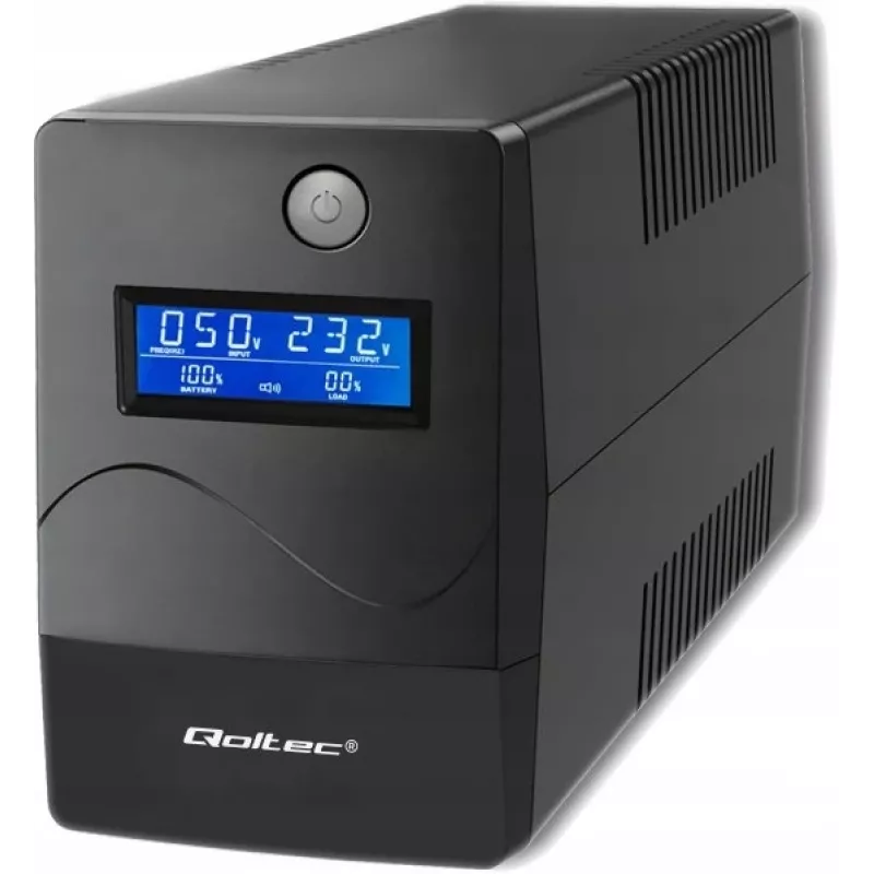 Qoltec Monolith nepertraukiamo maitinimo šaltinis (UPS) Dvigubo keitimo (Online) 0.45 kVA 240 W 2 AC lizdai