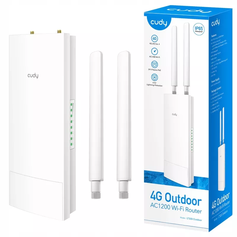 Cudy LT500 belaidis maršrutizatorius Fast Ethernet Dual-band (2.4 GHz / 5 GHz) 4G Baltas