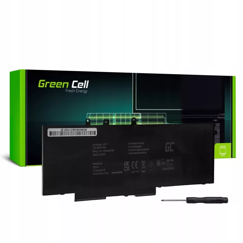 Green Cell GC-DE128V2 Nešiojamojo kompiuterio baterija 7,6 V 6000 mAh Dell