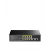 Tinklo jungiklis Cudy FS1010PG — 10/100 Mbps, 8 PoE prievadai, 2 uplink, 120 W PoE biudžetas, metalinis korpusas