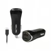 Automobilinis kroviklis 2xUSB + USB-C 2,1A juodas