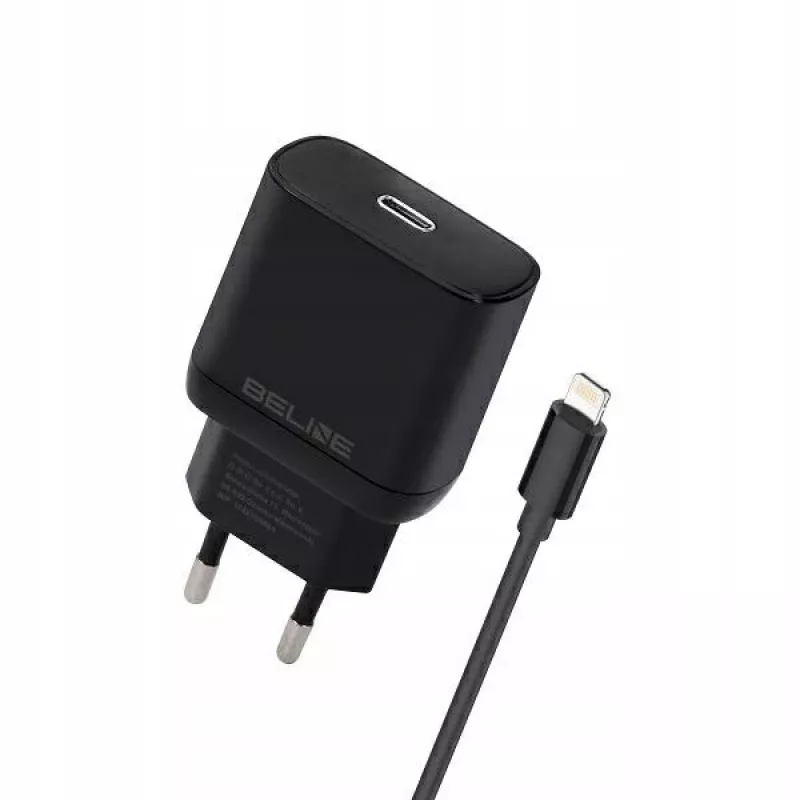 Beline Beli02174 30W USB-C į Lightning įkroviklis su juodu kabeliu