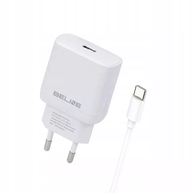 Beline Beli02177 30W USB-C PD įkroviklis baltas su USB-C laidu