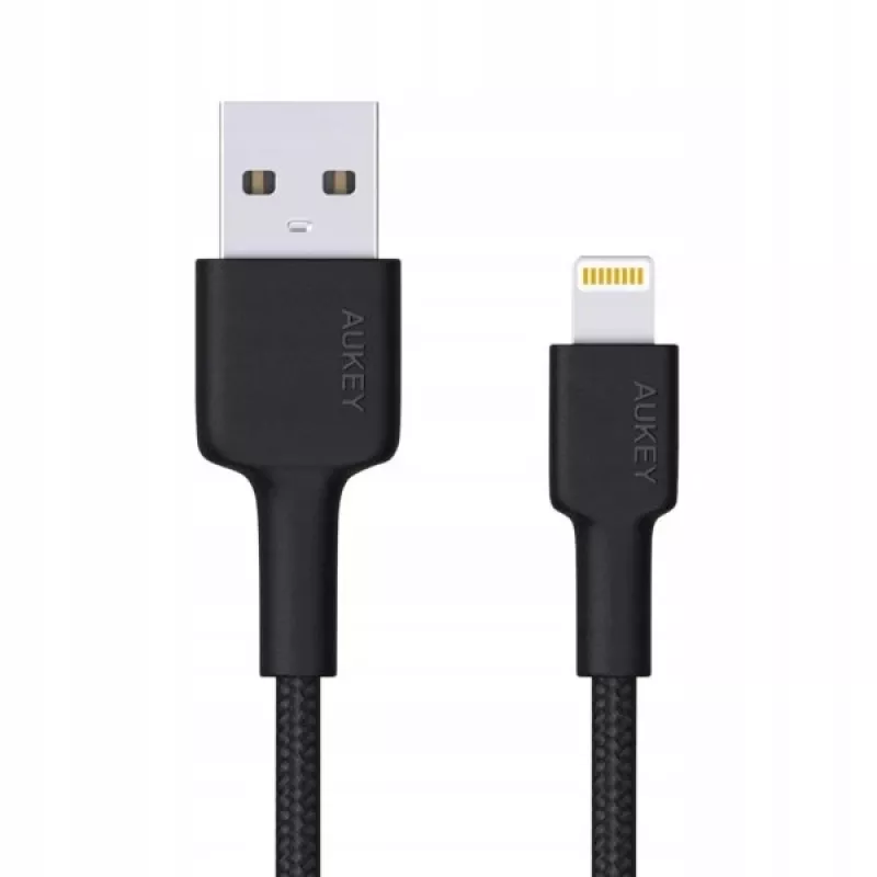 AUKEY CB-AL05 Lightning į USB-A MFi nailoninis laidas, 2 m, juodas