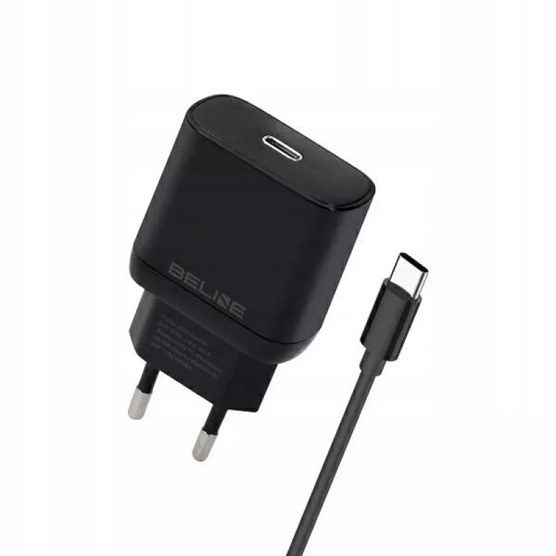Įkroviklis Beline Beli02168 25W USB-C su USB-C laidu, juodas